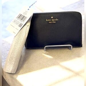 Kate Spade Black New York Leather Lucy-L-zip Wristlet/Wallet